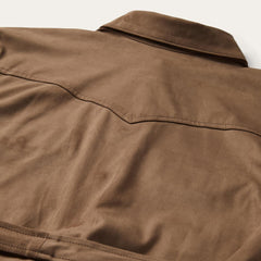 Khaki Suede Western Shirt Tan | Women Stetson Western Shirts