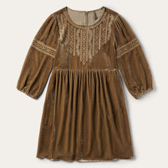Khaki Velvet Babydoll Dress Copper | Women Stetson Mini