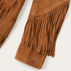 Lamb Suede Fringed Jacket Brown | Women Stetson Jackets