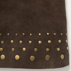Lamb Suede Skirt With Nailheads Brown | Women Stetson Skirts & Shorts