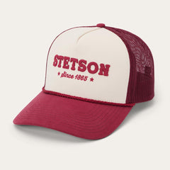 Lasso Trucker Cap Off White / Maroon | Men/Women Stetson Caps & Truckers