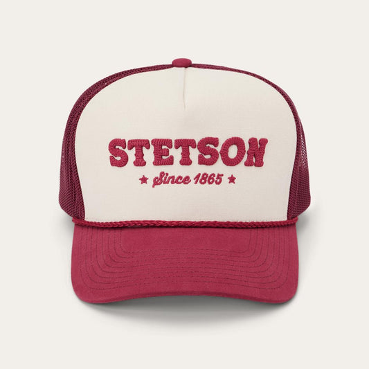 Lasso Trucker Cap Off White / Maroon | Men/Women Stetson Caps & Truckers