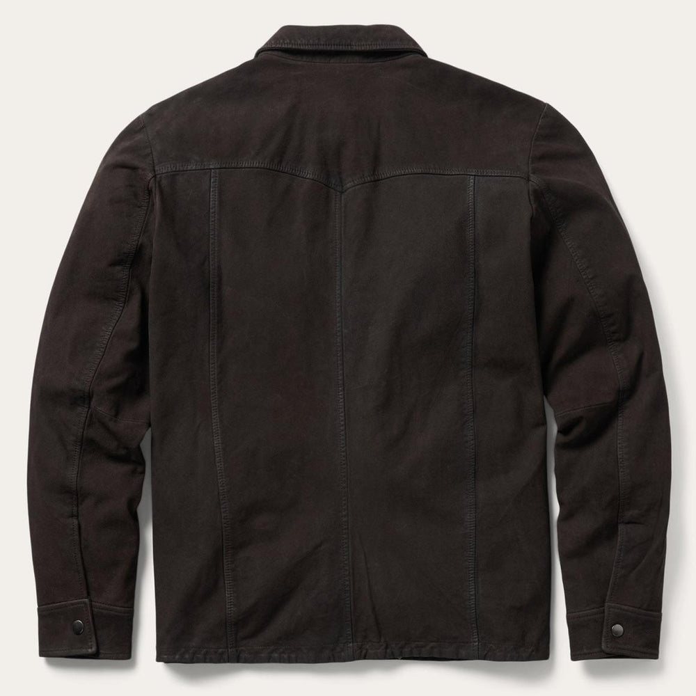 Leather Western Shirt Jacket Brown | Men Stetson Jackets