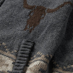 Longhorn Cardigan Grey | Men Stetson Jackets