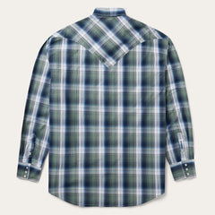Lucky Diamond Plaid Western Shirt Green | Men Stetson Classic Cut