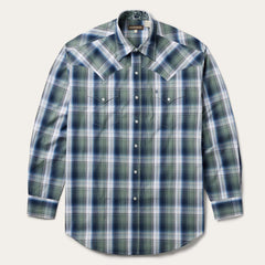 Lucky Diamond Plaid Western Shirt Green | Men Stetson Classic Cut