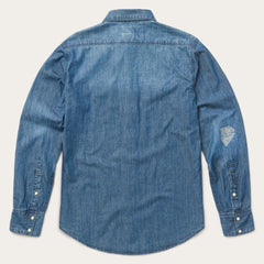 Medium Blue Denim Shirt Blue | Men Stetson Modern Cut