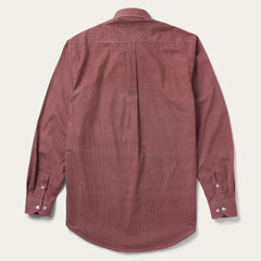 Micro Print Button-Front Shirt Red | Men Stetson Modern Cut