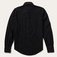 Modern Denim Western Shirt Black | Men Stetson Denim Shirts