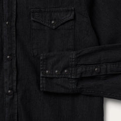 Modern Denim Western Shirt Black | Men Stetson Denim Shirts