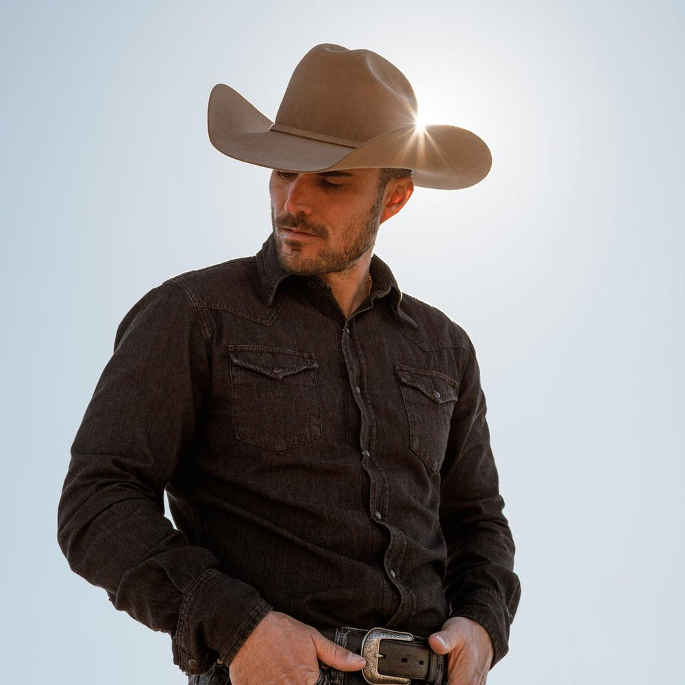 Modern Denim Western Shirt Black | Men Stetson Western Shirts