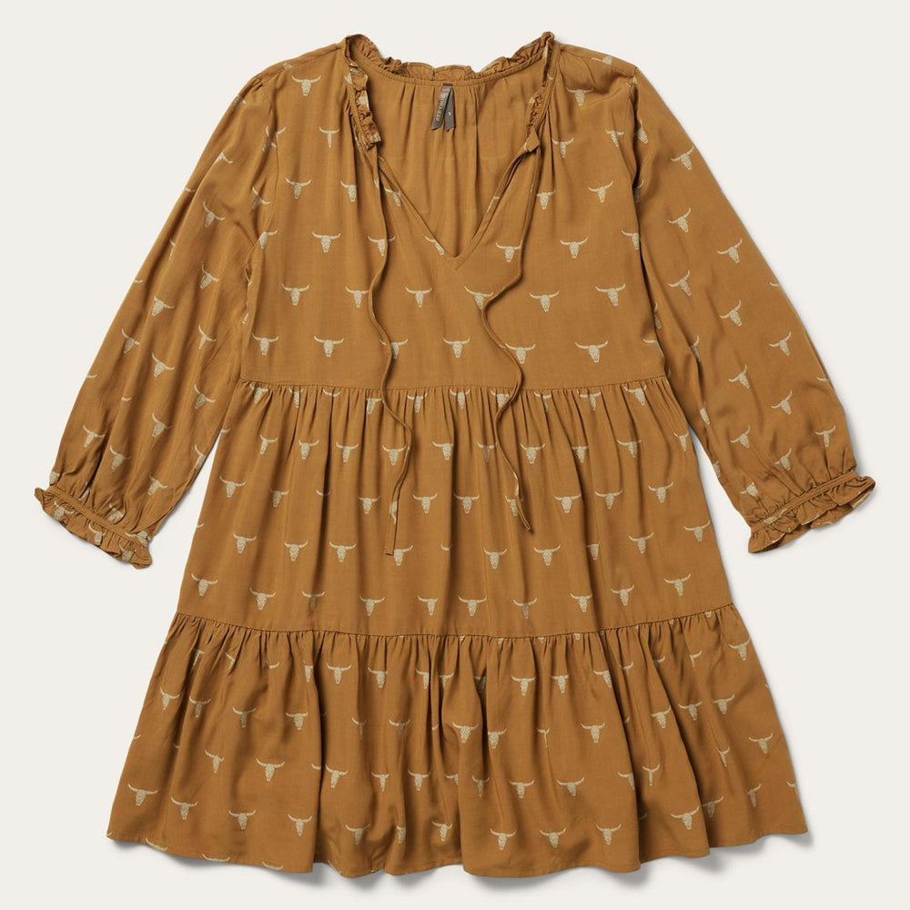 Mojave Longhorn Print Dress Brown | Women Stetson Mini