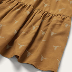 Mojave Longhorn Print Dress Brown | Women Stetson Mini