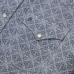 Navy Print Short Sleeve Western Shirt Blue | Men Stetson Western Shirts