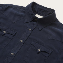 Navy Twill Shirt Blue | Men Stetson Modern Cut