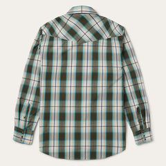 Olive Ombre Plaid Western Shirt Green | Men Stetson Classic Cut