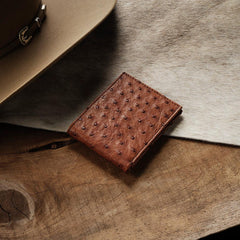 Ostrich Bi-Fold Wallet Antique Cognac | Men Stetson Wallets