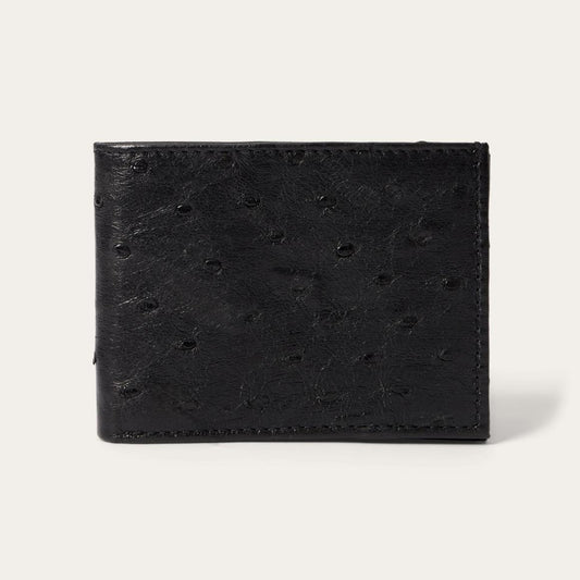 Ostrich Bi-Fold Wallet Black Cowboy Classic | Men Stetson Wallets