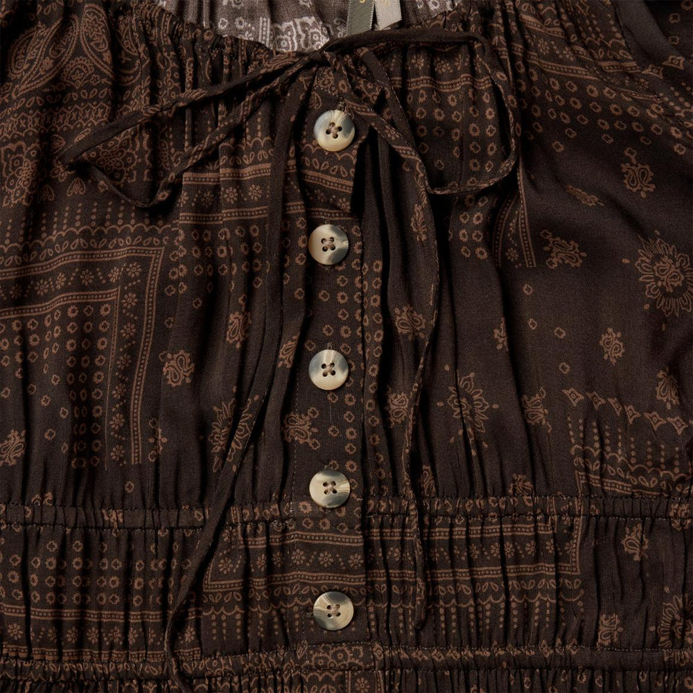 Patchwork Bandana Print Dress Brown | Women Stetson Midi