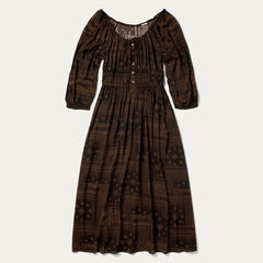 Patchwork Bandana Print Dress Brown | Women Stetson Midi