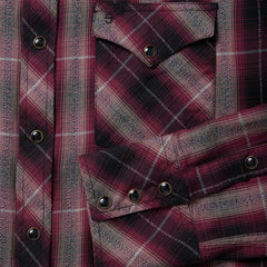 Red Marl Plaid Western Shirt Red | Men Stetson Modern Cut