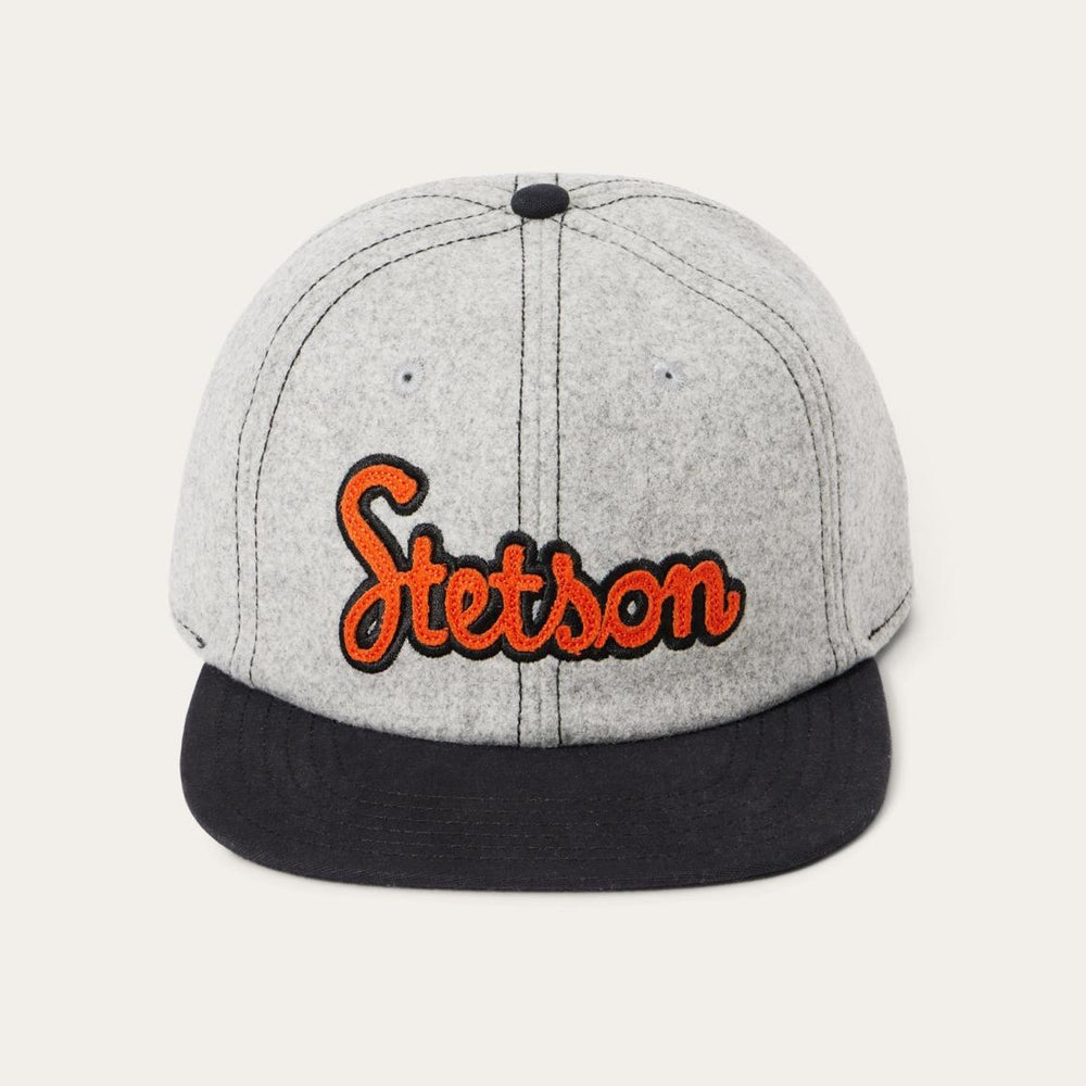 Retro Script Baseball Cap Grey | Men/Women Stetson Caps & Truckers