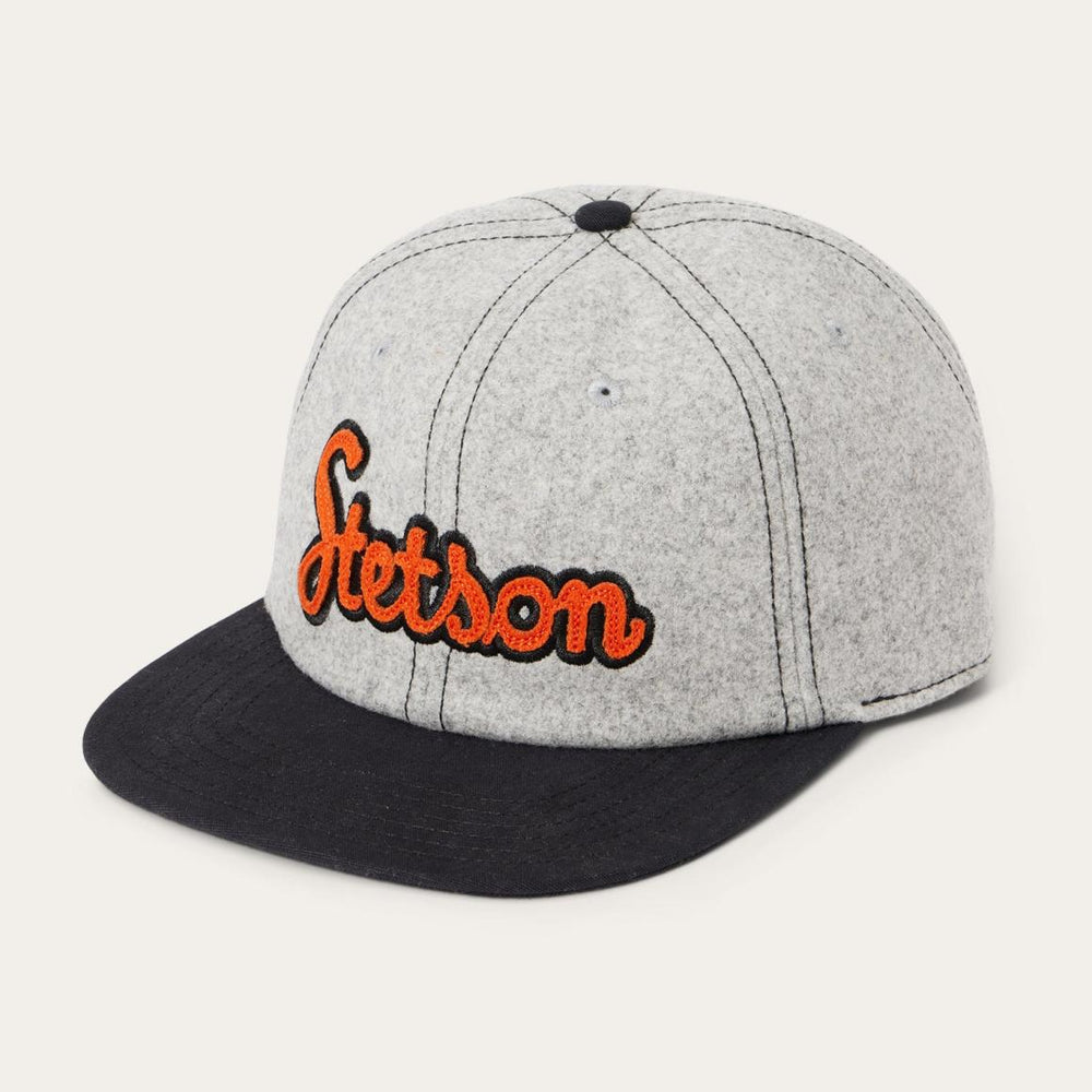 Retro Script Baseball Cap Grey | Men/Women Stetson Caps & Truckers