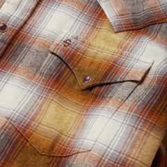 Rust Plaid Flannel Western Shirt Brown | Men Stetson Western Shirts