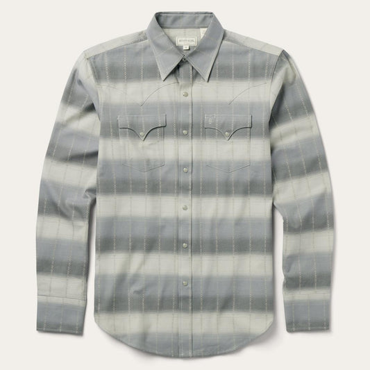 Serape Dobby Twill Western Shirt Brown | Men Stetson Modern Cut