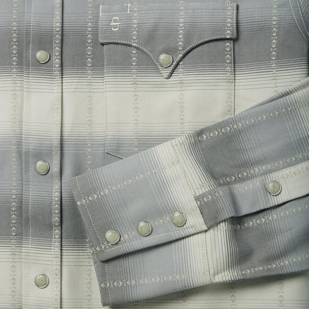 Serape Dobby Twill Western Shirt Brown | Men Stetson Western Shirts