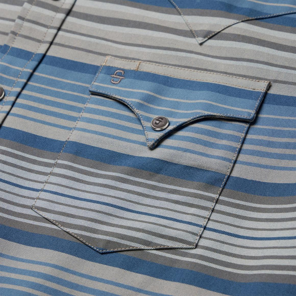Serape Stripe Western Shirt Blue | Men Stetson Modern Cut