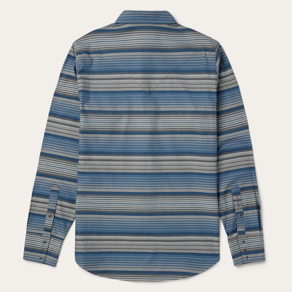 Serape Stripe Western Shirt Blue | Men Stetson Western Shirts