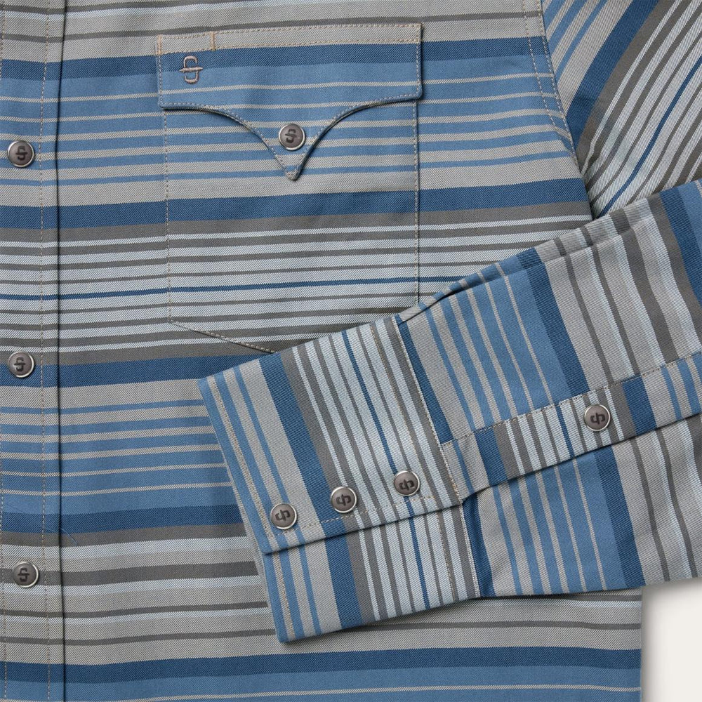 Serape Stripe Western Shirt Blue | Men Stetson Western Shirts