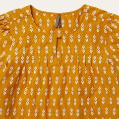 Short-Sleeved Aztec Blouse Yellow | Women Stetson Blouses