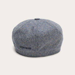 Silk Six-Panel Cap Blue Herringbone | Men/Women Stetson Caps & Truckers