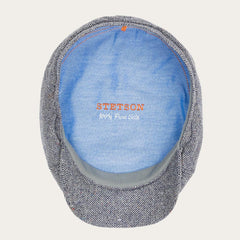 Silk Six-Panel Cap Blue Herringbone | Men/Women Stetson Caps & Truckers