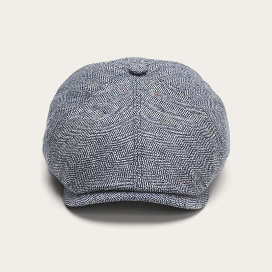 Silk Six-Panel Cap Blue Herringbone | Men/Women Stetson Caps & Truckers