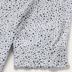 Stars Print Peasant Blouse White | Women Stetson Blouses
