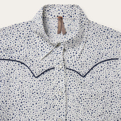 Stars Print Western Shirt White | Women Stetson Western Shirts
