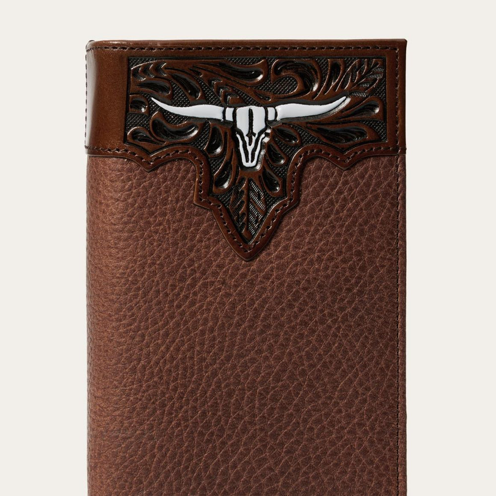 Steer Head Checkbook Brown | Men Stetson Wallets