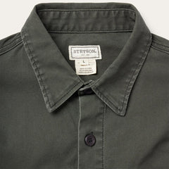 Stretch Canvas Jac-Shirt Green | Men Stetson Jackets