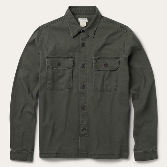 Stretch Canvas Jac-Shirt Green | Men Stetson Jackets