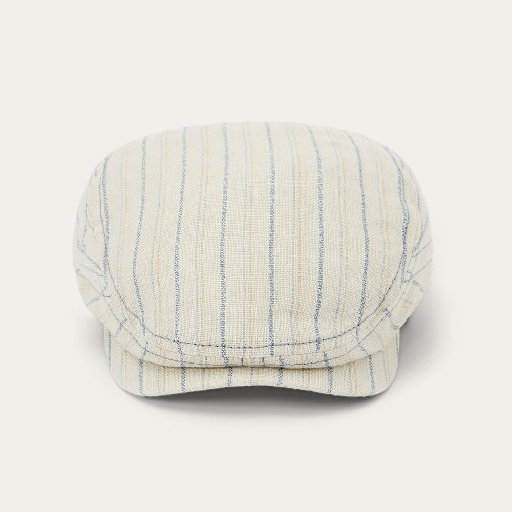 Striped Linen Driver Cap Off White With Stripes | Men/Women Stetson Caps & Truckers