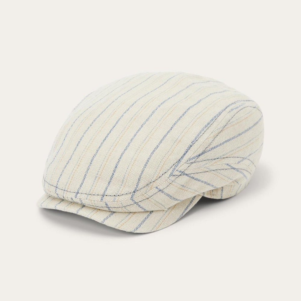 Striped Linen Driver Cap Off White With Stripes | Men/Women Stetson Caps & Truckers