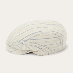 Striped Linen Driver Cap Off White With Stripes | Men/Women Stetson Caps & Truckers
