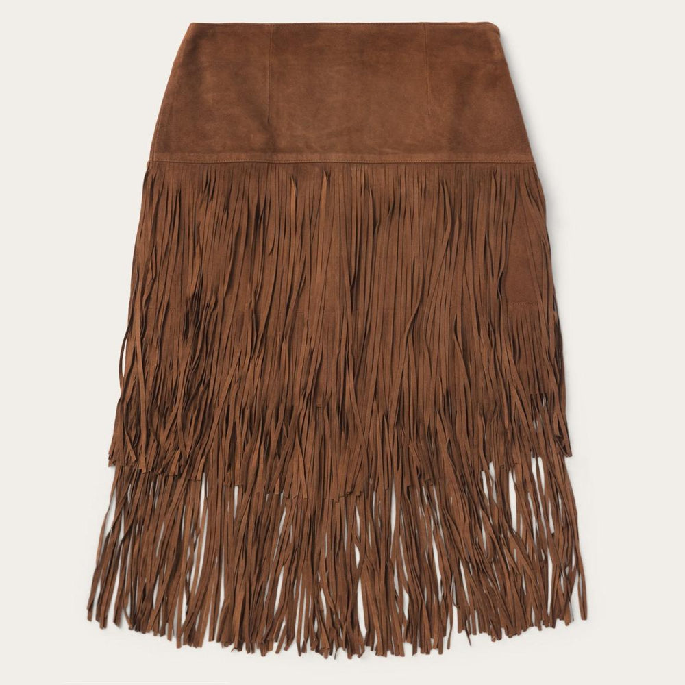 Suede Fringed Skirt Brown | Women Stetson Skirts & Shorts