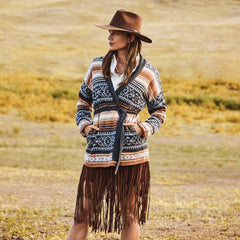 Suede Fringed Skirt Brown | Women Stetson Skirts & Shorts