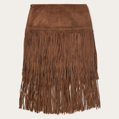Suede Fringed Skirt Brown | Women Stetson Skirts & Shorts