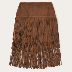 Suede Fringed Skirt Brown | Women Stetson Skirts & Shorts