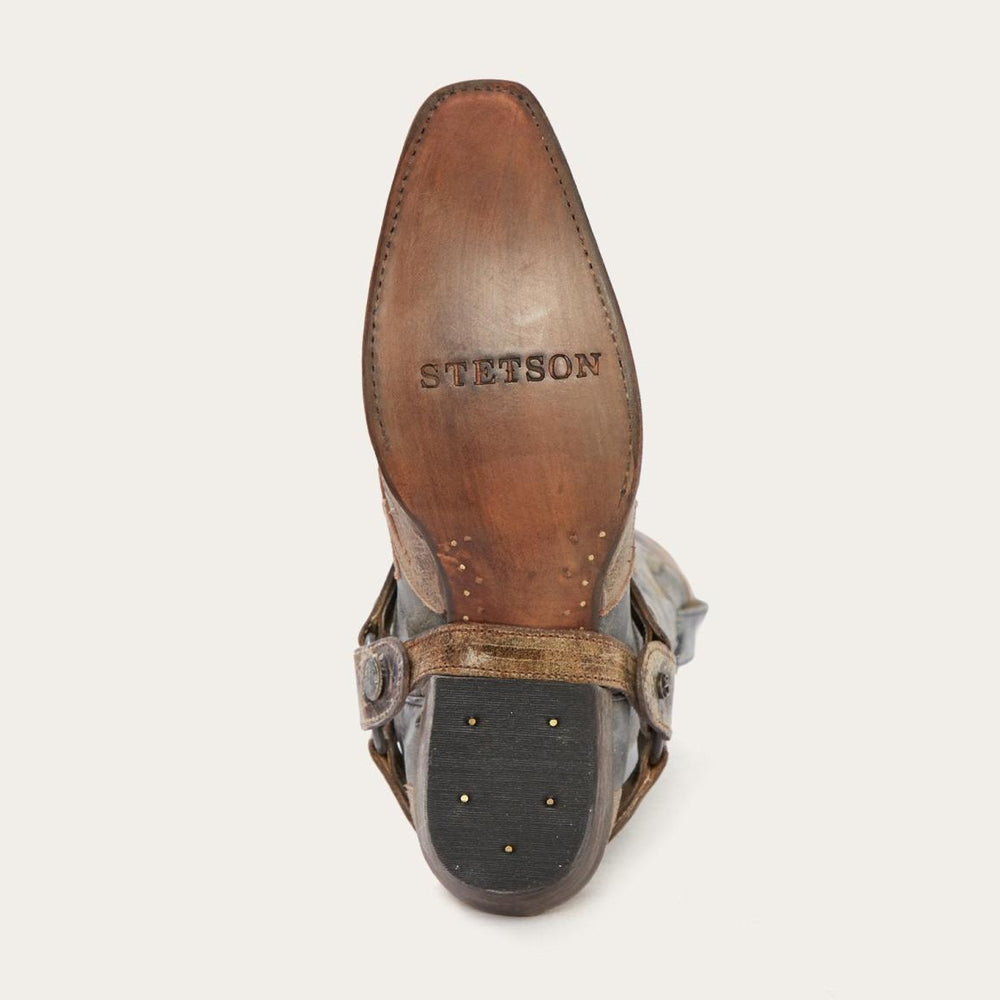 Sundance Kid Washed Crater Black Cowboy Boot Black | Men Stetson Western